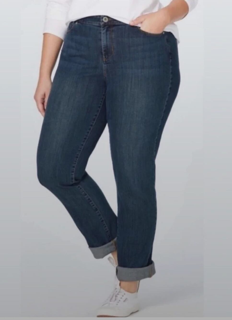 J. JILL Jeans Size 18 W Weekender Straight Leg Medium Wash Denim